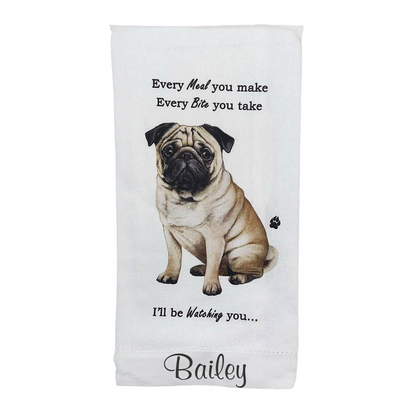 Pug Kitchen Towel - Premium Kitchen Towels from E&S Pets - Just $9.95! Shop now at Pat's Monograms