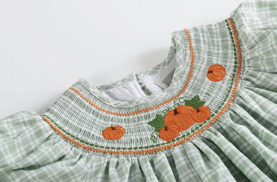 Lil Cactus - Plaid Pumpkin Smocked Bishop Dress - Premium Baby & Toddler Dresses from Lil Cactus - Just $34.95! Shop now at Pat's Monograms