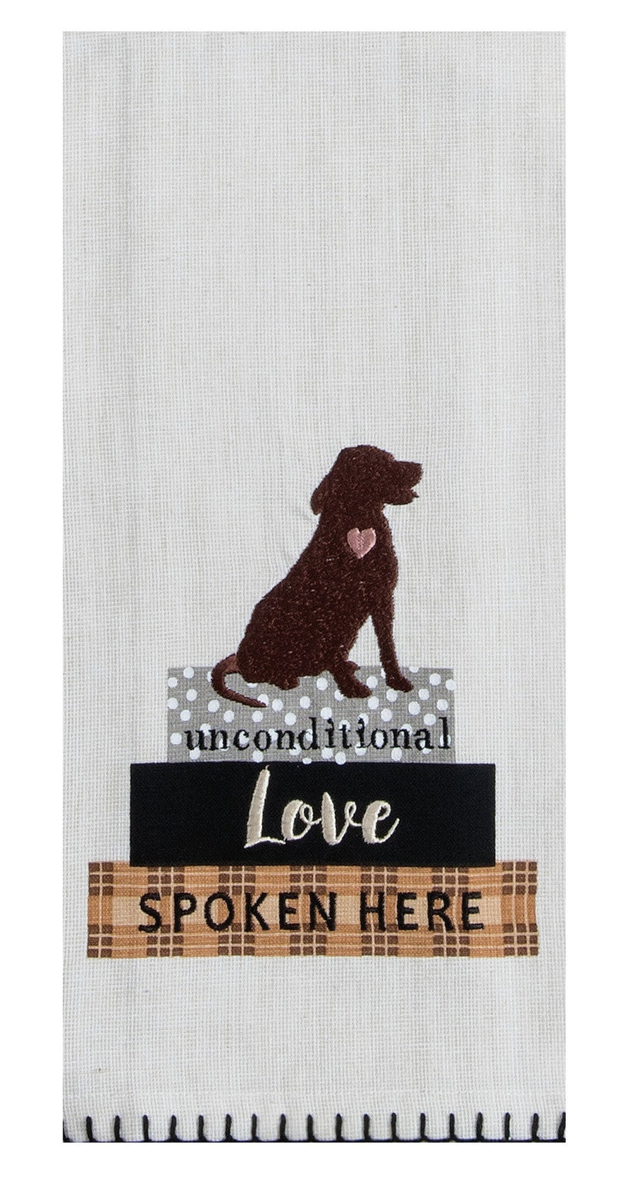 Unconditional Love Embroidered Tea Towel - Premium Dish Towel from Kay Dee Designs - Just $8.95! Shop now at Pat's Monograms