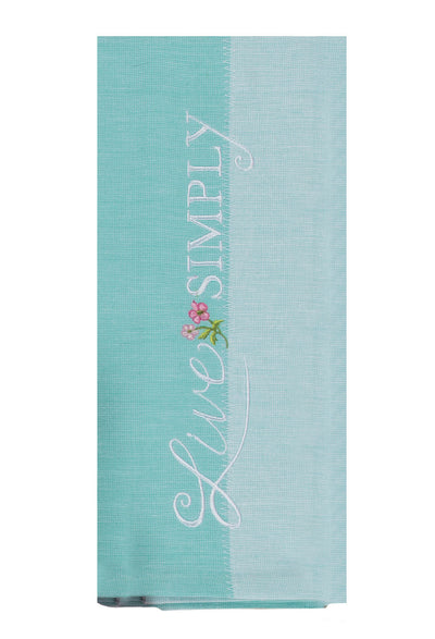 Live Simply Embroidered Tea Towel - Premium Dish Towel from Kay Dee Designs - Just $8.95! Shop now at Pat's Monograms