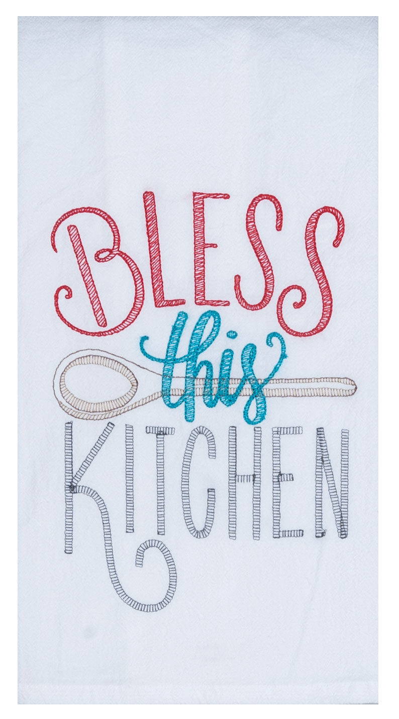 Bless this Kitchen Flour Sack Towel - Premium Dish Towel from Kay Dee Designs - Just $8.95! Shop now at Pat's Monograms