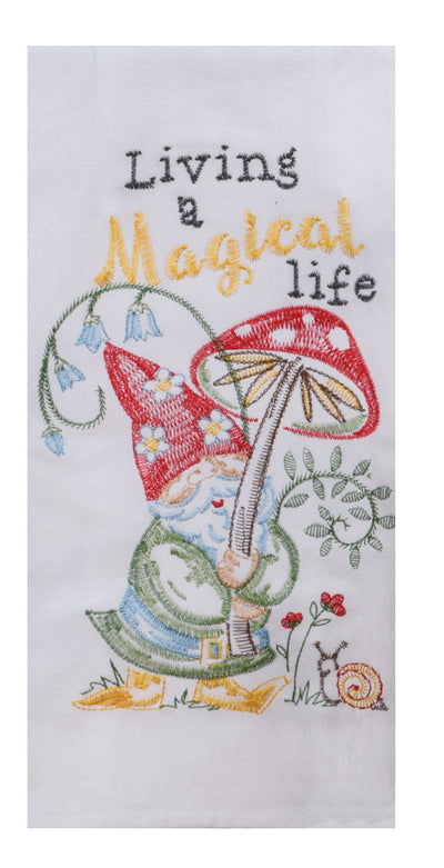 Garden Gnomes Embroidered Flour Sack Towel - Premium Dish Towel from Kay Dee Designs - Just $8.95! Shop now at Pat's Monograms