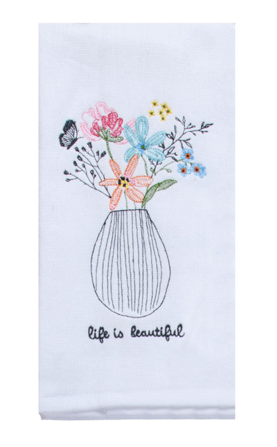 Wrapped in Grace Life is Beautiful Embroidered Dual Purpose Terry Towel - Premium Dish Towel from Kay Dee Designs - Just $8.95! Shop now at Pat's Monograms