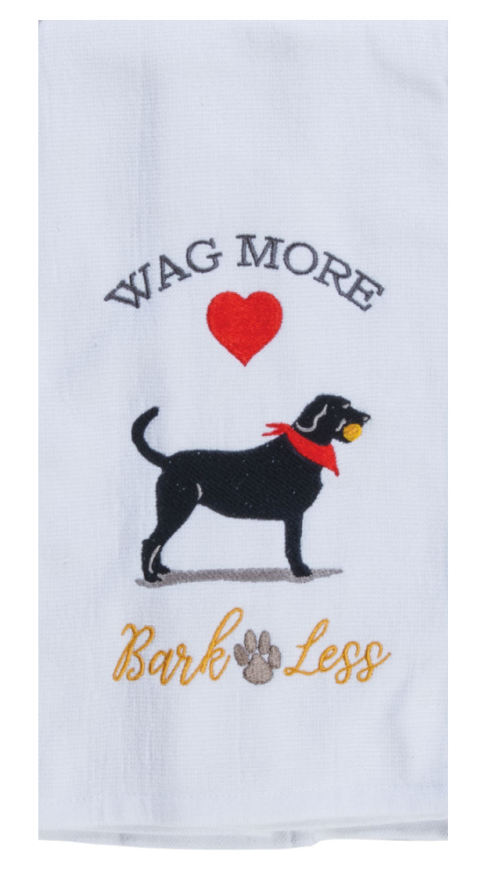 Wag More Bark Less Embroidered Terry Towel - Premium Dish Towel from Kay Dee Designs - Just $8.95! Shop now at Pat's Monograms