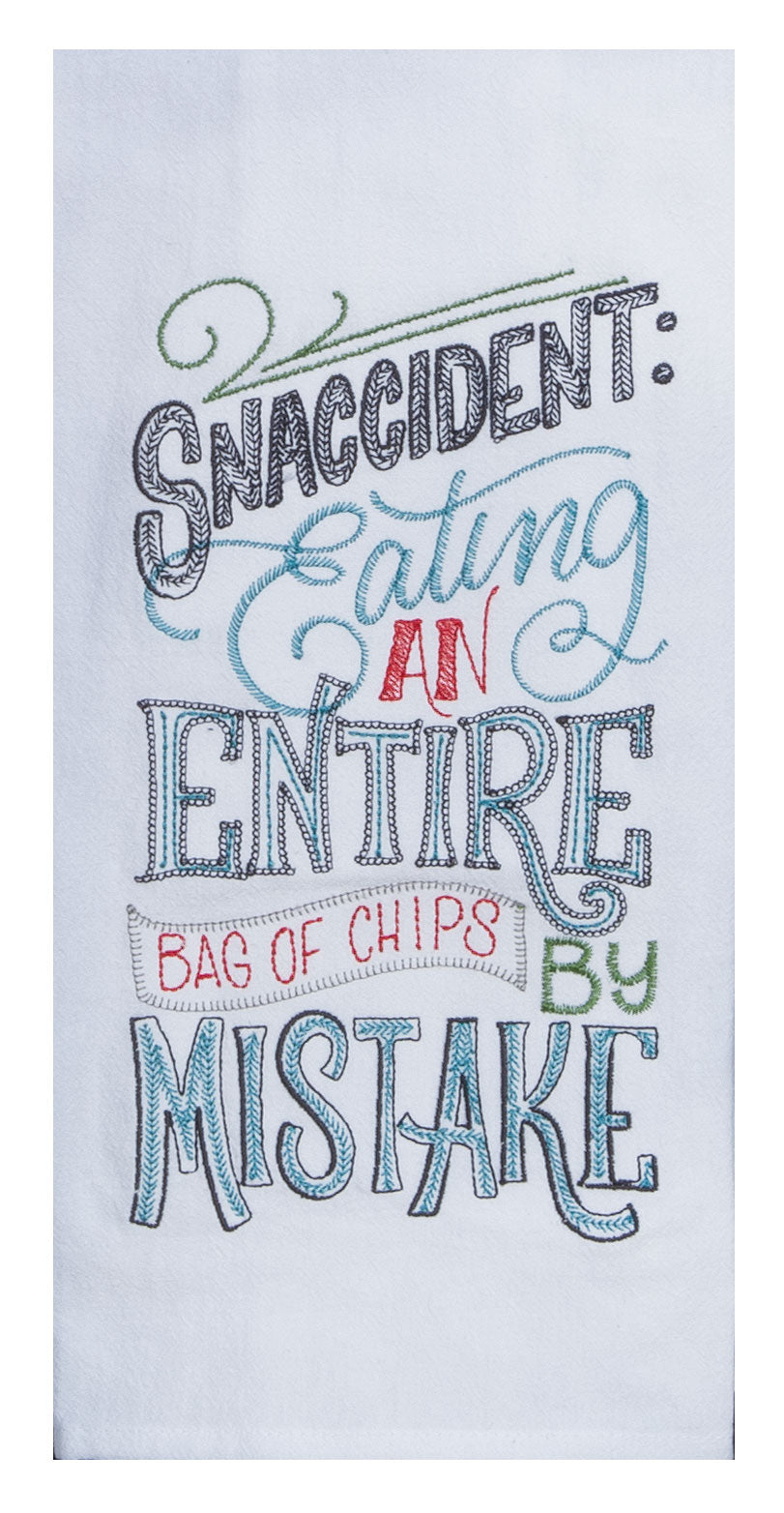 Snaccident Flour Sack Towel - Premium Dish Towel from Kay Dee Designs - Just $8.95! Shop now at Pat's Monograms