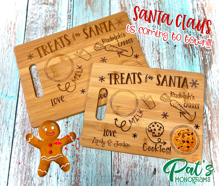 Personalized Santa Tray for Treats - Treat for Santa - Premium Christmas Decor from Pat's Monograms - Just $19.95! Shop now at Pat's Monograms