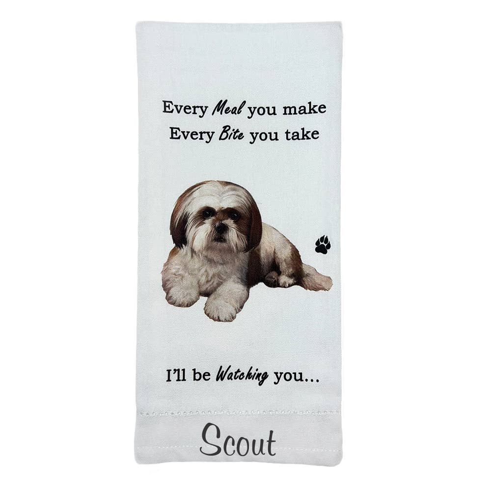 Shitzu Tan and White Kitchen Towel - Premium Kitchen Towels from E&S Pets - Just $9.95! Shop now at Pat's Monograms