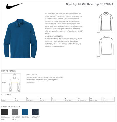 Campbell Clinic Nike Dry 1/2 Zip Cover-Up - NKBV6044 - Premium corporate from Sanmar - Just $75.95! Shop now at Pat's Monograms