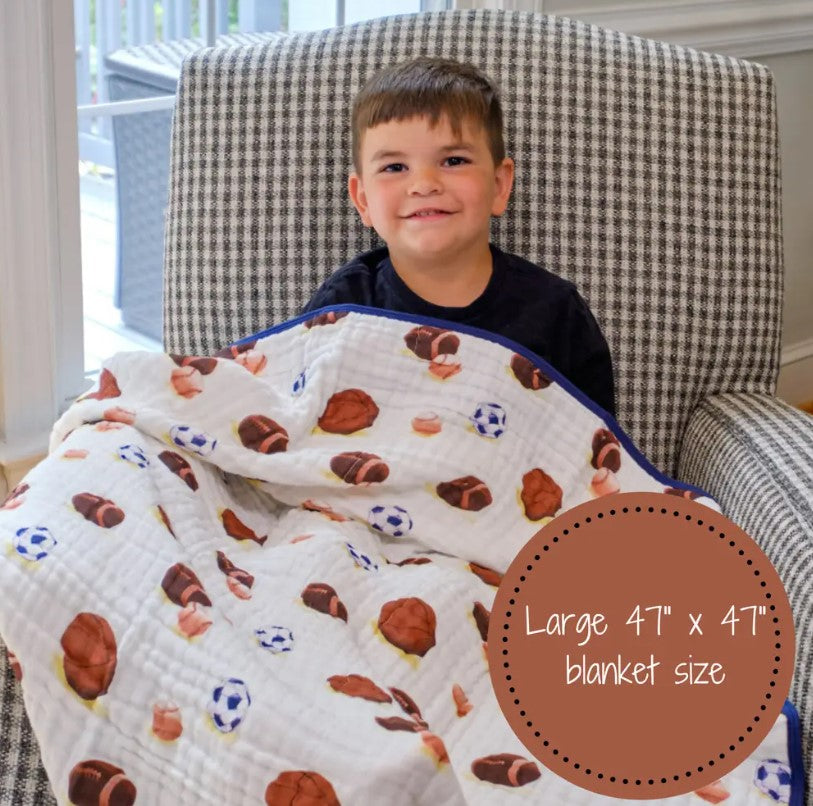 Go Sports Muslin Quilt - Premium Baby Gift Sets from Lolly Banks - Just $39.95! Shop now at Pat's Monograms