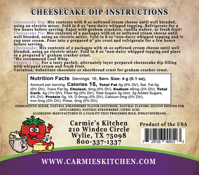 Strawberries n' Cream Cheesecake Dip - Premium Dips & Spreads from Carmie's Kitchen - Just $4.5! Shop now at Pat's Monograms