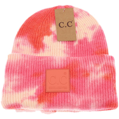 Tie Dye CC Beanie with Rubber Patch - Premium Accessories from CC Beanie - Just $21.00! Shop now at Pat's Monograms