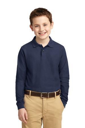 Veritas - Port Authority Unisex Youth Long Sleeve Silk Touch Polo - Premium School Uniform from Pat's Monograms - Just $25.00! Shop now at Pat's Monograms