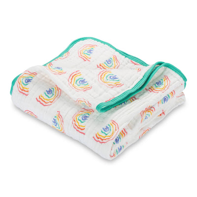 Somewhere Over The Rainbow Muslin Quilt - Premium Baby Gift Sets from Lolly Banks - Just $39.95! Shop now at Pat's Monograms