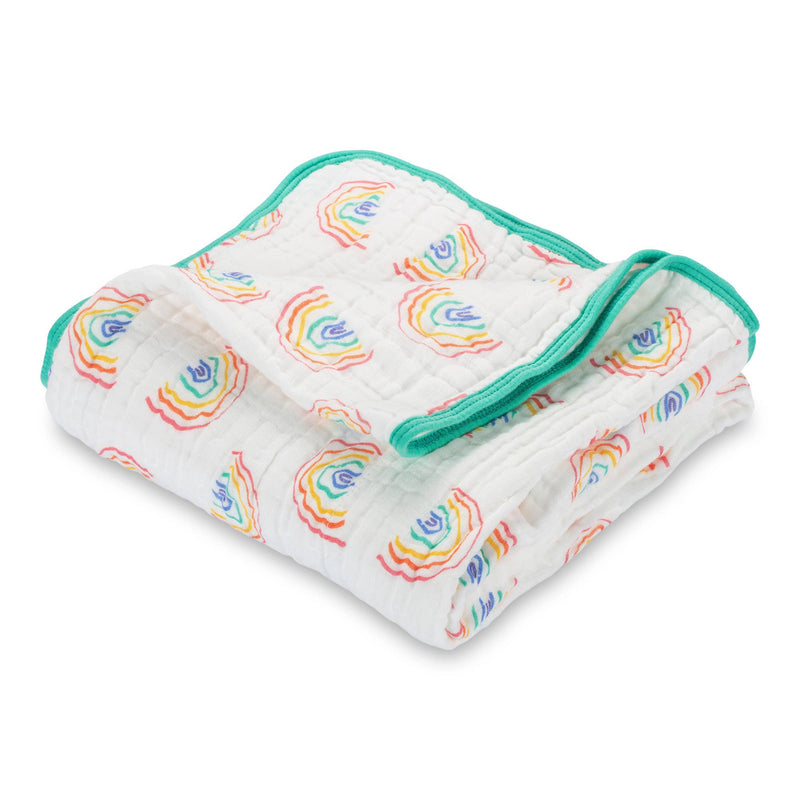 Somewhere Over The Rainbow Muslin Quilt - Premium Baby Gift Sets from Lolly Banks - Just $39.95! Shop now at Pat&