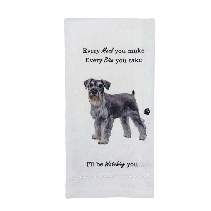 Schnauzer Kitchen Towel - Uncropped Ears - Premium Kitchen Towels from E&S Pets - Just $9.95! Shop now at Pat's Monograms