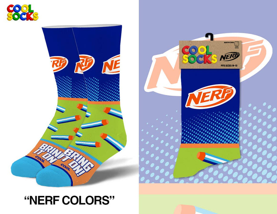 Nerf Colors - Mens Crew Folded - Premium Socks from Cool Socks - Just $12.99! Shop now at Pat's Monograms