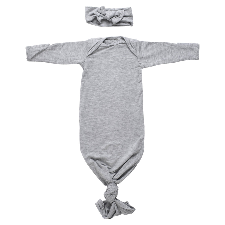 Gray Knotted Gown - Premium  from Three Little Tots - Just $24.0! Shop now at Pat's Monograms