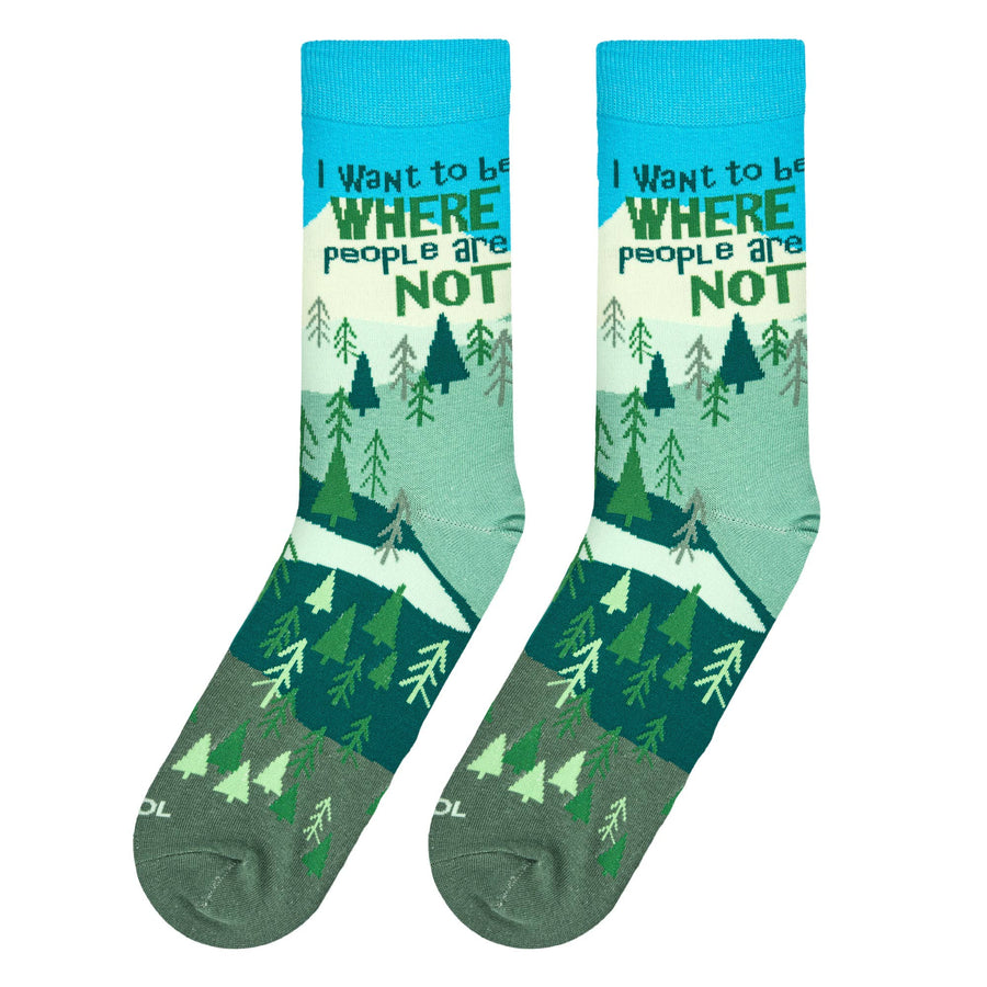 Where People Are Not - Mens Crew Folded - Premium Socks from Cool Socks - Just $12.95! Shop now at Pat's Monograms