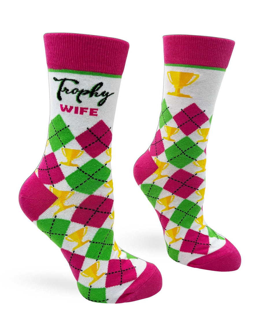Trophy Wife Ladies' Novelty Crew Socks - Premium Socks from Fabdaz - Just $11.95! Shop now at Pat's Monograms