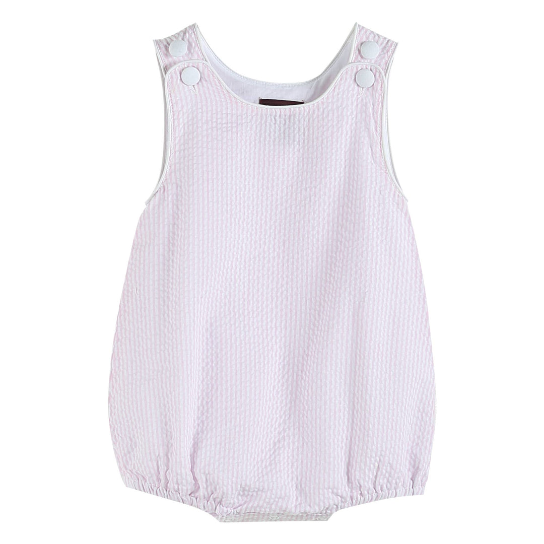 Lil Cactus - Pink Seersucker Bubble Romper - Premium Baby & Toddler Outfits from Lil Cactus - Just $24.95! Shop now at Pat's Monograms