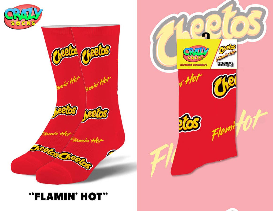 Flamin Hot Cheetos - Mens Crew Folded - Crazy Socks - Premium socks from Crazy Socks - Just $7! Shop now at Pat's Monograms