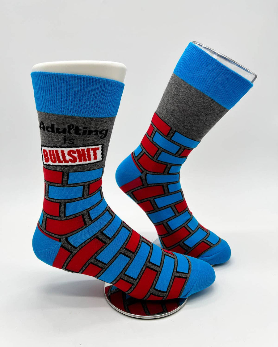 Adulting is Bullshit Men's Novelty Crew Socks - Premium Socks from Fabdaz - Just $11.95! Shop now at Pat's Monograms
