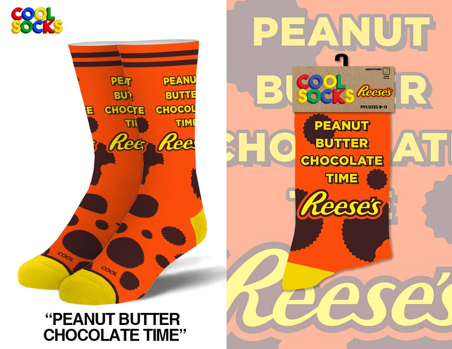 Peanut Butter Chocolate Time - Mens Crew Folded - Premium Socks from Cool Socks - Just $11.95! Shop now at Pat's Monograms