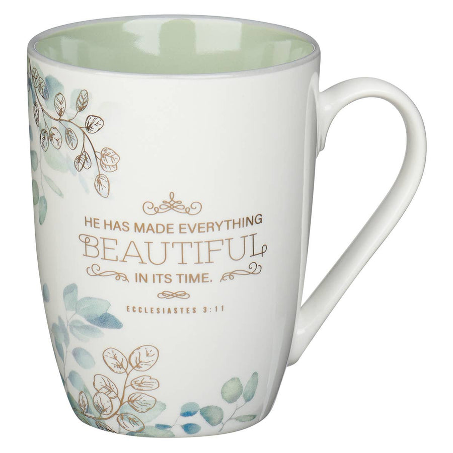 Beautiful in its Time Blue Floral Ceramic Mug - Ecclesiastes - Premium gift item from Christian Art Gifts - Just $9.95! Shop now at Pat's Monograms