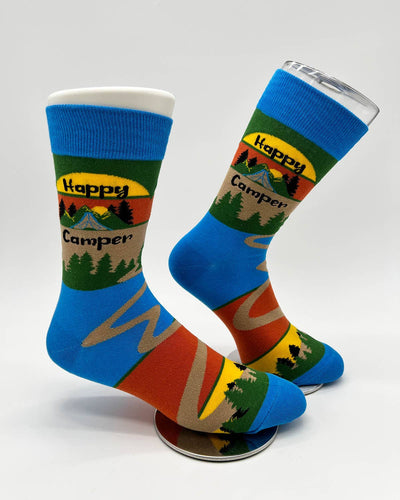 Happy Camper Men's Novelty Crew Socks - Premium Accessories from Fabdaz - Just $11.95! Shop now at Pat's Monograms