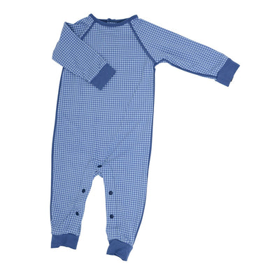Long Romper c/ Back Placket - Blue Houndstooth - Premium Baby & Toddler Outfits from Sweet Bamboo - Just $37.0! Shop now at Pat's Monograms