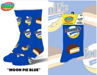 Moon Pie Royal Blue - Mens Crew Folded - Premium  from Crazy Socks - Just $7! Shop now at Pat's Monograms
