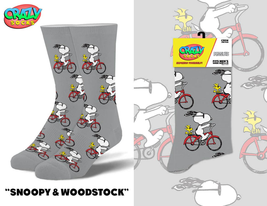 Snoopy & Woodstock - Mens Crew Folded - Premium  from Crazy Socks - Just $7! Shop now at Pat's Monograms
