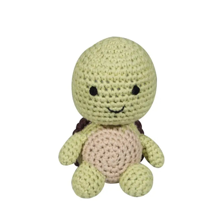 Turtle Hand Crochet Rattle: 4" Rattle - Premium Baby Gift from Petit Ami & Zubels - Just $14.95! Shop now at Pat's Monograms