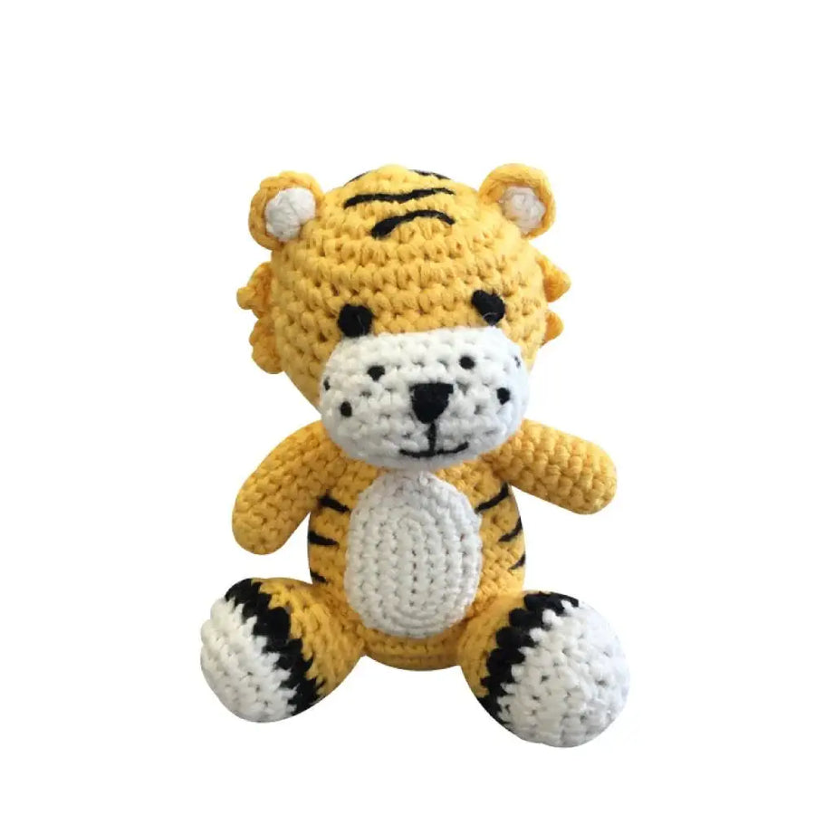 Tiger Hand Crochet Rattle: 4" Rattle - Premium Baby Gift from Petit Ami & Zubels - Just $11! Shop now at Pat's Monograms