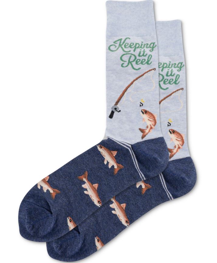 Keeping it Reel Crew Socks - Premium Socks from Hotsox - Just $9.95! Shop now at Pat's Monograms