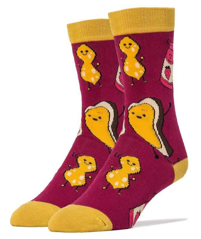 Peanut Butter Jams - Crew Socks - Premium Socks from Oooh Yeah Socks/Sock It Up/Oooh Geez Slippers - Just $9.95! Shop now at Pat&