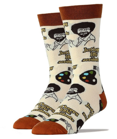 Just Happy Little Accidents - Bob Ross - Crew Socks - Premium Socks from Oooh Yeah Socks/Sock It Up/Oooh Geez Slippers - Just $9.95! Shop now at Pat's Monograms