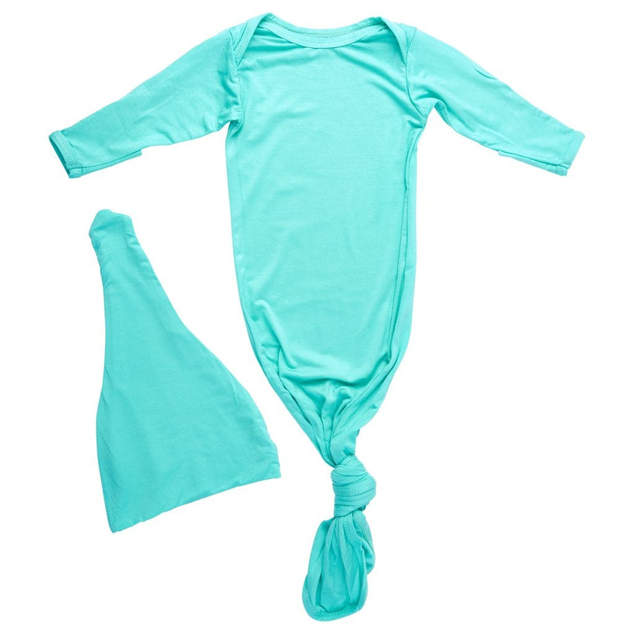 Mint Knotted Gown and Knot Cap - Premium Just for baby from Three Little Tots - Just $24.95! Shop now at Pat's Monograms