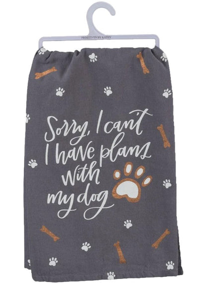 Kitchen Towel - Plans With My Dog - Premium Kitchen Towel from Primitives by Kathy - Just $8.95! Shop now at Pat's Monograms