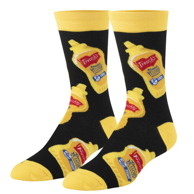 French's Yellow Mustard Crew Socks - Premium Socks from Crazy Socks - Just $7.00! Shop now at Pat's Monograms