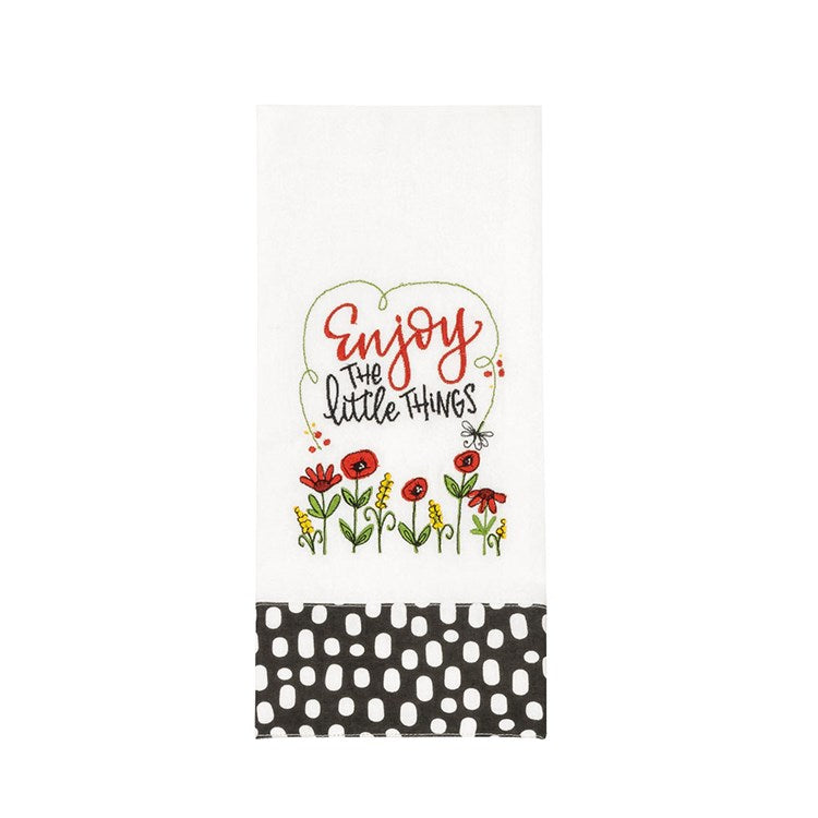Enjoy Little Things Tea Towel - Premium Kitchen Towels from Shannon Roads Gifts - Just $10.95! Shop now at Pat's Monograms
