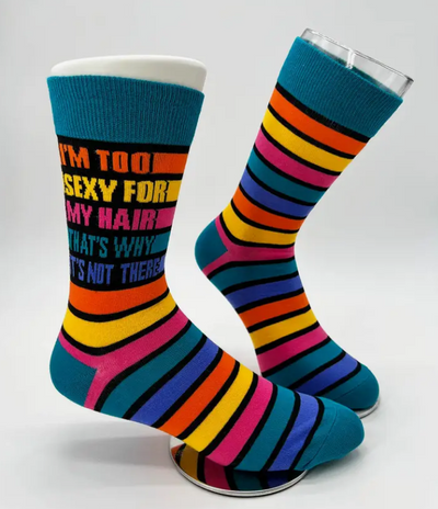 I'm Too Sexy For My Hair Men's Novelty Crew Socks - Premium  from Fabdaz - Just $11.95! Shop now at Pat's Monograms