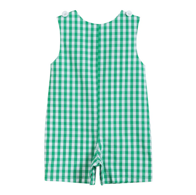 Lil Cactus - Green Gingham Watermelon Applique Shortalls - Premium Baby & Toddler Outfits from Lil Cactus - Just $29.95! Shop now at Pat's Monograms